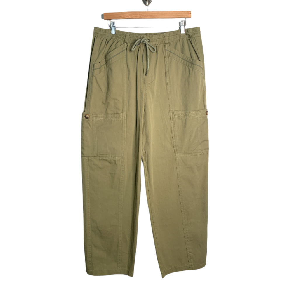 7 For All Mankind Drawstring Utility Cargo Pants Cotton Army Green Size XL